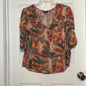 Democracy Multicolor Jungle Print Blouse